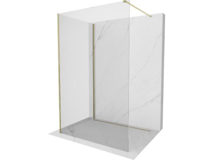 MEXEN/S - Kioto Sprchová zástěna WALK-IN 110 x 95 cm, transparent, zlatá 800-110-212-50-00-095