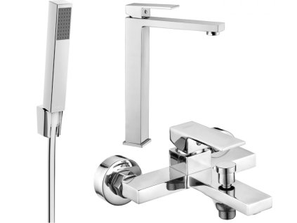 MEXEN/S - Uno R77 Set umyvadlové a vanové baterie s příslušenstvím, chrom 71413R77-00