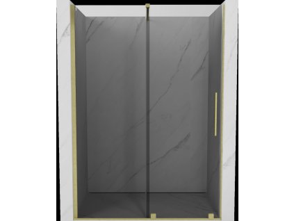 MEXEN/S - Velar posuvné sprchové dveře 150 cm, grafit, zlatá kartáčovaná 871-150-000-41-55