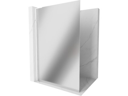 MEXEN/S - Kioto L Sprchová zástěna WALK-IN 120 x 200, zrcadlové sklo, bílá 800-120-103-20-50