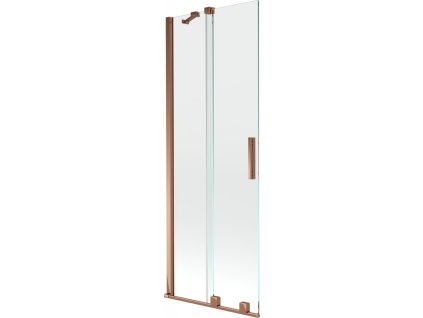 MEXEN/S - Velar Dvoukřídlá posuvná vanová zástěna 70 x 150 cm, transparent, růžové zlato 896-070-000-01-60