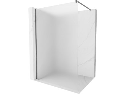 MEXEN/S - Kioto Sprchová zástěna WALK-IN 120 x 200 cm, dekor 8 mm, grafit kartáčovaná 800-120-101-66-30