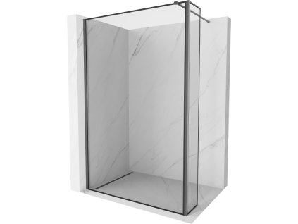 MEXEN/S - Kioto Sprchová zástěna WALK-IN 90 x 30 cm, černý vzor, grafit kartáčovaná 800-090-212-66-70-030