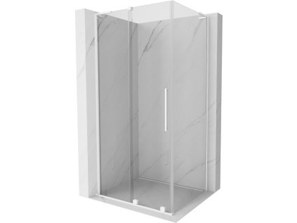 MEXEN/S - Velar L sprchový kout, posuvné dveře 100 x 75 cm, transparent, bílá 871-100-075-03-20