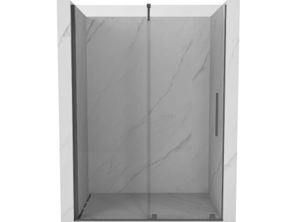 MEXEN/S - Velar posuvné sprchové dveře 160, transparent, grafit kartáčovaná 871-160-000-01-66
