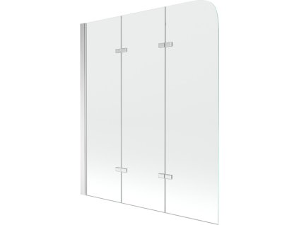 MEXEN - Felix vanová zástěna trojkřídlá 120x140 cm, transparent, chrom 890-120-003-01-00