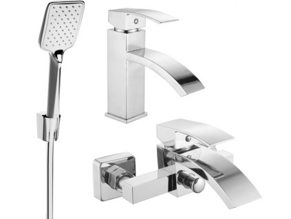 MEXEN/S - Libra R62 Set umyvadlové a vanové baterie s příslušenstvím, chrom 745103R62-00