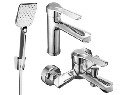 MEXEN/S - Saber R62 Set umyvadlové a vanové baterie s příslušenstvím, chrom 72103R62-00