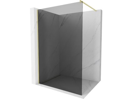 MEXEN/S - Kioto Sprchová zástěna WALK-IN 110 x 200, grafit 8 mm, zlatá kartáčovaná 800-110-101-55-40