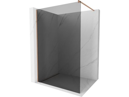 MEXEN/S - Kioto Sprchová zástěna WALK-IN 110 x 200, grafit 8 mm, měď kartáčovaná 800-110-101-65-40