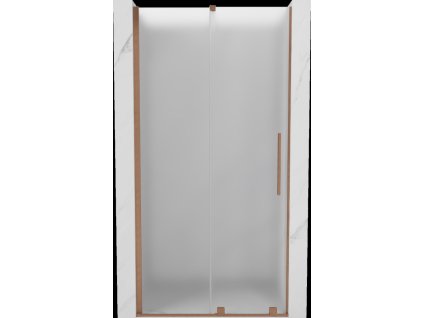 MEXEN/S - Velar posuvné sprchové dveře 90 cm, dekor, měď kartáčovaná 871-090-000-31-65