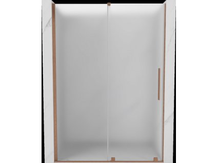 MEXEN/S - Velar posuvné sprchové dveře 140 cm, dekor, měď kartáčovaná 871-140-000-31-65