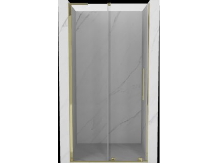 MEXEN/S - Velar L posuvné sprchové dveře 110 cm, transparent, zlatá 871-110-003-01-50