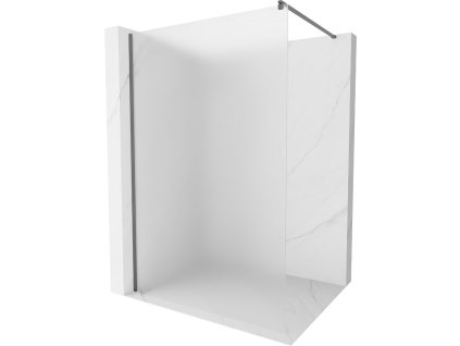 MEXEN/S - Kioto Sprchová zástěna WALK-IN 120 x 200 cm, dekor 8 mm, grafit metal 800-120-101-95-30