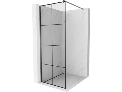 MEXEN/S - Kioto Sprchová zástěna WALK-IN 70 x 200 cm, černý vzor 8 mm, grafit metal 800-070-101-95-77