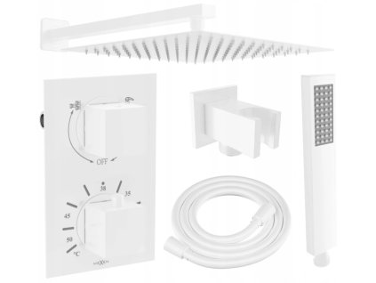 MEXEN/S - Cube DR02 podomítkový sprchový SET + slim sprcha 25 cm, bílá 77502DR0225-20