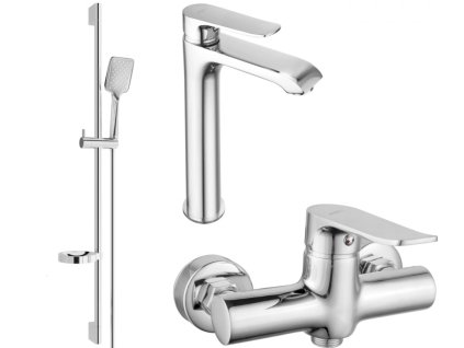 MEXEN/S - Pecos DS62 SET umyvadlová baterie + sprchová s příslušenstvím , chrom 72714DS62-00