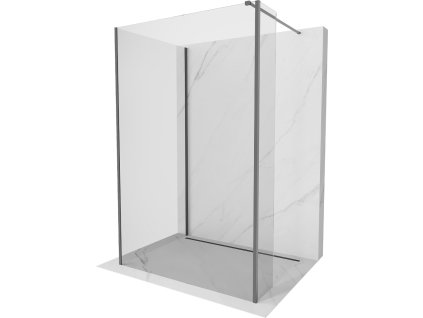 MEXEN/S - Kioto Sprchová zástěna WALK-IN 110 x 85 x 40 cm, transparent, grafit metal 800-110-085-221-95-00-040