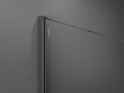 MEXEN/S - Kioto Sprchová zástěna WALK-IN 120 x 40 cm, černý vzor, grafit metal 800-120-212-95-70-040