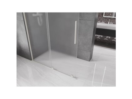 MEXEN/S - Velar Sprchová zástěna posuvná Walk-in 130 x 200 cm, dekor 8 mm, nikl kartáčovaná 871-130-000-33-97