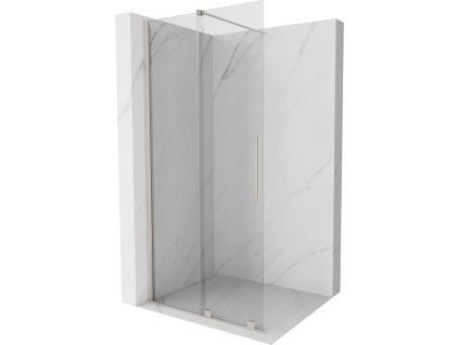 MEXEN/S - Velar Sprchová zástěna posuvná Walk-in 85 x 200 cm, transparent 8 mm, nikl kartáčovaný 871-085-000-03-97