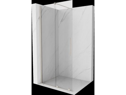 MEXEN/S - Velar Sprchová zástěna posuvná Walk-in 90 x 200 cm, transparent 8 mm, nikl kartáčovaný 871-090-000-03-97