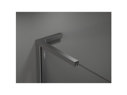 MEXEN/S - Kioto L Sprchová zástěna WALK-IN 80 x 200 cm, transparent/dekor, grafit metal 800-080-103-95-35
