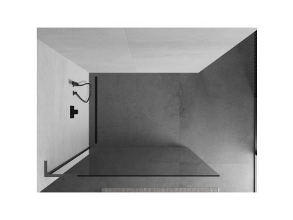 MEXEN/S - Kioto L Sprchová zástěna WALK-IN 105 x 200 cm, transparent, grafit metal 800-105-103-95-00
