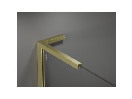 MEXEN/S - Kioto L Sprchová zástěna WALK-IN 80 x 200 cm, proužky, zlatá kartáčovaná 800-080-103-55-09