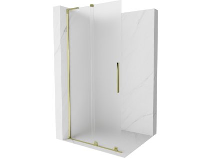 MEXEN/S - Velar L Sprchová zástěna posuvná Walk-in 120 x 200 cm, dekor 8 mm, zlato 871-120-003-33-50