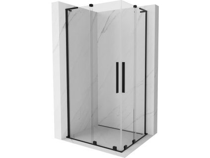 MEXEN/S - Velar L Duo sprchový kout, posuvné dveře 100 x 90 cm, transparent, černá 871-100-090-02-03-70