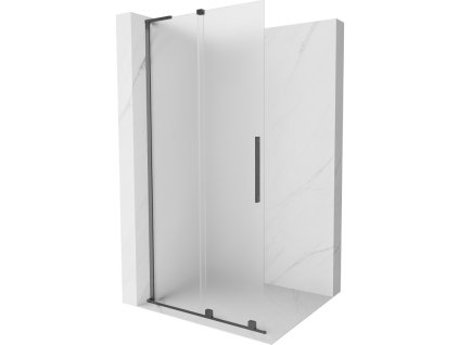 MEXEN/S - Velar L Sprchová zástěna posuvná Walk-in 120 x 200 cm, dekor 8 mm, grafit kartáčovaná 871-120-003-33-66