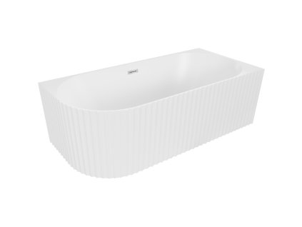 MEXEN/S - Gia volně stojící rohová vana reliéf pravá 150 x 75, bílá mat, sifon a přepad chrom 52701507501P-01