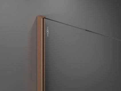 MEXEN/S - Kioto Sprchová zástěna WALK-IN 100 x 200, transparent 8 mm, měď kartáčovaná 800-100-101-65-00