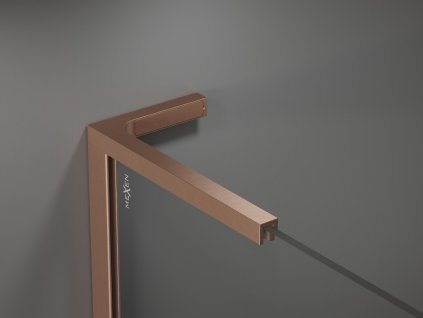 MEXEN/S - Kioto L Sprchová zástěna WALK-IN 100 x 200, transparent, měď kartáčovaná 800-100-103-65-00