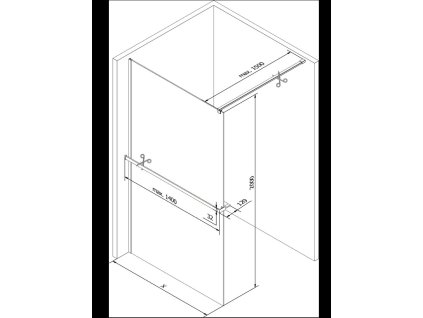 MEXEN/S - KIOTO Sprchová zástěna WALK-IN s poličkou a držákem ručníků 80 x 200, transparent/černá 8 mm, chrom 800-080-121-01-70