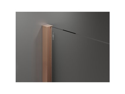 MEXEN/S - Velar Sprchová zástěna posuvná Walk-in 130 x 200 cm, dekor 8 mm, měď kartáčovaná 871-130-000-33-65