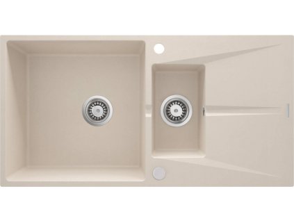 DEANTE - Corio béžový Granitový dřez, 1,5-miska s odkapávačem ZRC_5513