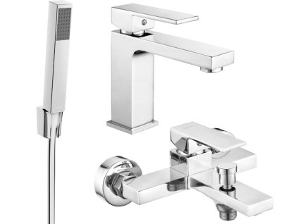 MEXEN/S - Uno R77 SET umyvadlová baterie + vanová s příslušenstvím, chrom 71403R77-00