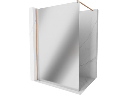 MEXEN/S - Kioto Sprchová zástěna WALK-IN 90 x 200, zrcadlové 8 mm, měď kartáčovaná 800-090-101-65-50