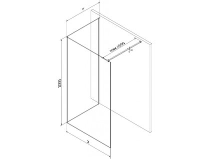MEXEN/S - Kioto Sprchová zástěna WALK-IN 110 x 100 cm, transparent, měď kartáčovaná 800-110-212-65-00-100