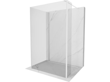 MEXEN/S - Kioto Sprchová zástěna WALK-IN 120 x 105 x 30 cm, transparent, bílá 800-120-105-221-20-00-030