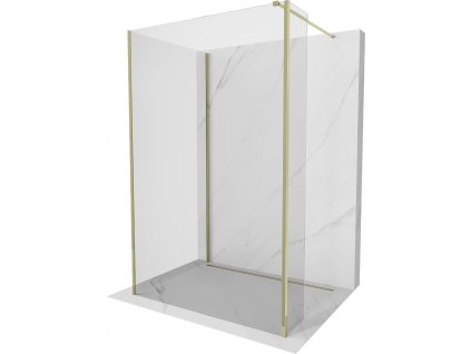 MEXEN/S - Kioto Sprchová zástěna WALK-IN 105 x 100 x 30 cm, transparent, zlatá 800-105-100-221-50-00-030