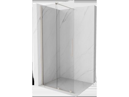 MEXEN/S - Velar Sprchová zástěna posuvná Walk-in 120 x 200 cm, transparent 8 mm, nikl kartáčovaný 871-120-000-03-97