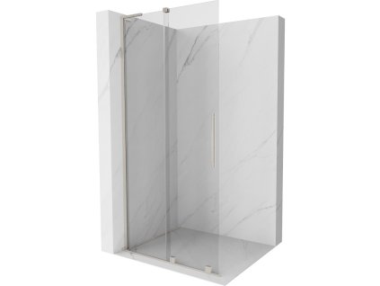 MEXEN/S - Velar L Sprchová zástěna posuvná Walk-in 120 x 200 cm, transparent 8 mm, nikl kartáčovaný 871-120-003-03-97