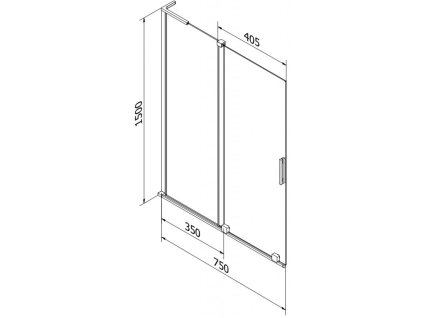 MEXEN/S - Velar L dvoukřídlá posuvná vanová zástěna 75 x 150 cm, transparent, bílá 896-075-003-01-20
