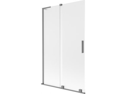MEXEN/S - Velar L dvoukřídlá posuvná vanová zástěna 110 x 150 cm, dekor, grafit metal 896-110-003-31-95
