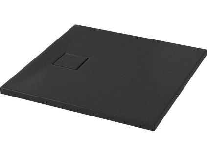CERSANIT - SET B458 SPRCHOVÁ VANIČKA ČTVEREC TAKO SLIM 80x4 ČERNÉ MAT + SIFON S932-165