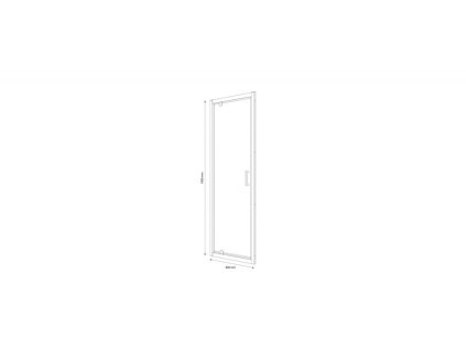 CERSANIT - DVEŘE 80X190 TRANSPARENT SKLO S154-005