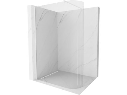 MEXEN/S - Kioto Sprchová zástěna WALK-IN zaoblená 90 x 200, transparent 8 mm, bílá - 800-080-101-20-06 800-090-101-20-06